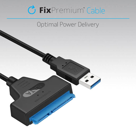 FixPremium - Kabel - USB-C / SATA 2,5", črn