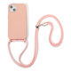 FixPremium - Silikonski ovitek z vrvico za iPhone 13 in 14, roza