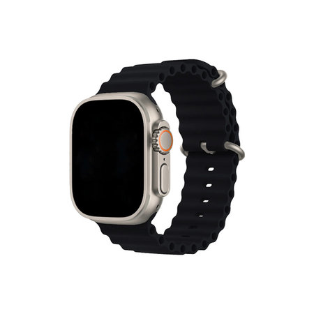 FixPremium - Pašček Ocean Loop za Apple Watch (42, 44, 45 in 49mm), črn