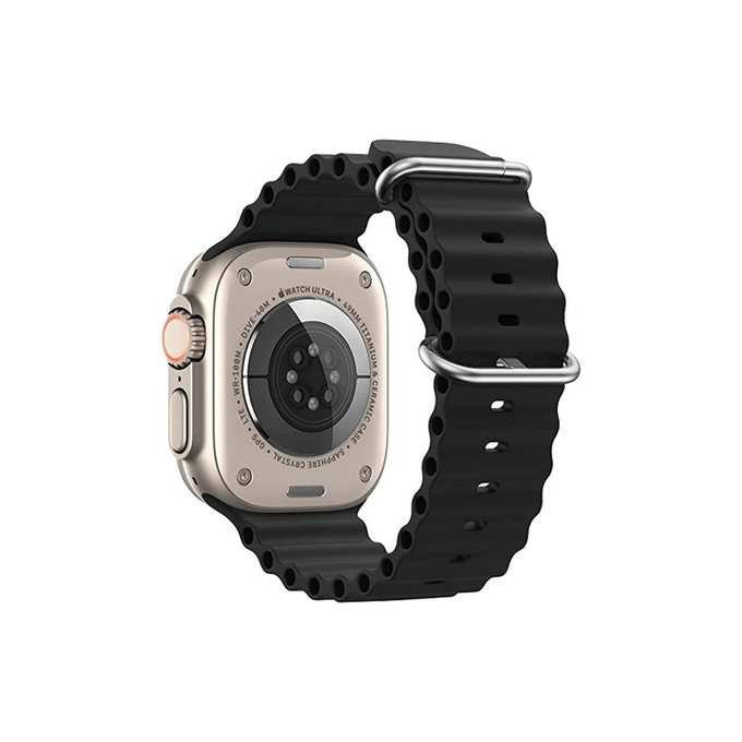 FixPremium - Pašček Ocean Loop za Apple Watch (38, 40 in 41mm), črn