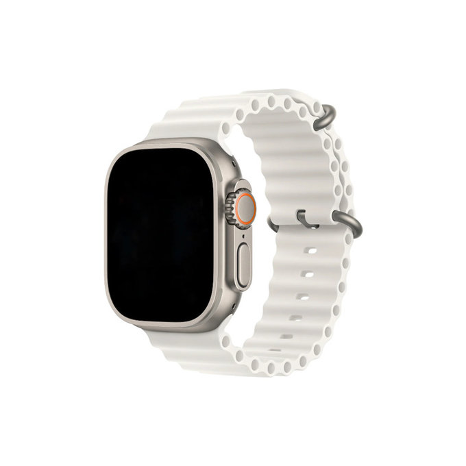 FixPremium - Pašček Ocean Loop za Apple Watch (42, 44, 45 in 49mm), bel