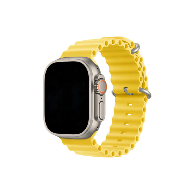 FixPremium - Pašček Ocean Loop za Apple Watch (42, 44, 45 in 49mm), rumen