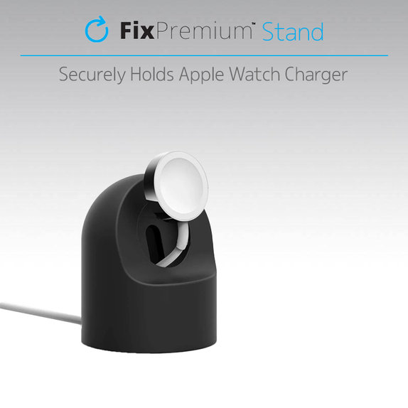 FixPremium - Silikonsko stojalo za Apple Watch, črno