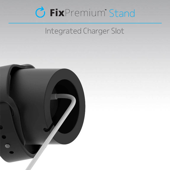 FixPremium - Silikonsko stojalo za Apple Watch, črno