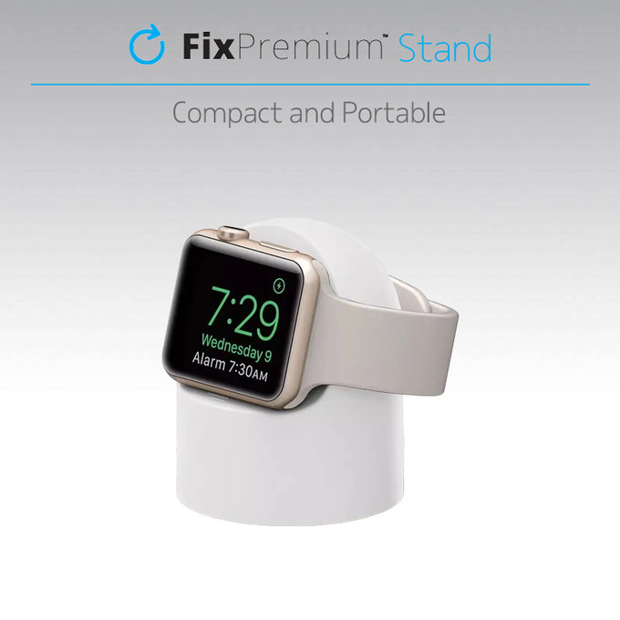 FixPremium - Silikonsko stojalo za Apple Watch, belo