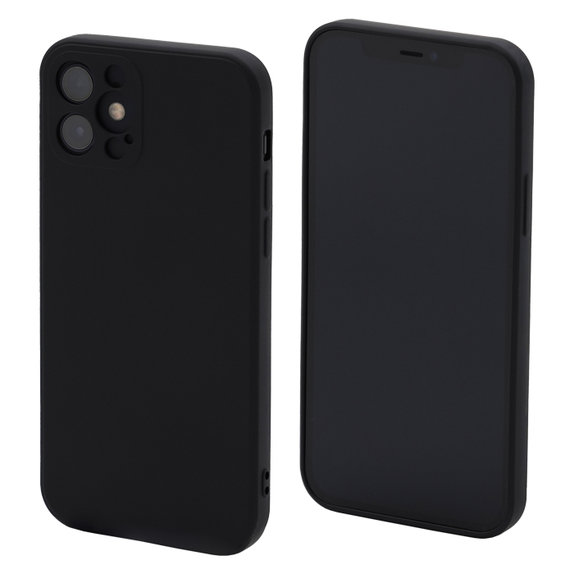FixPremium - Gumiran ovitek za iPhone 12 mini, črn