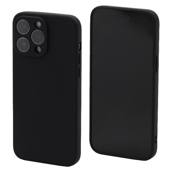 FixPremium - Gumiran ovitek za iPhone 14 Pro Max, črn