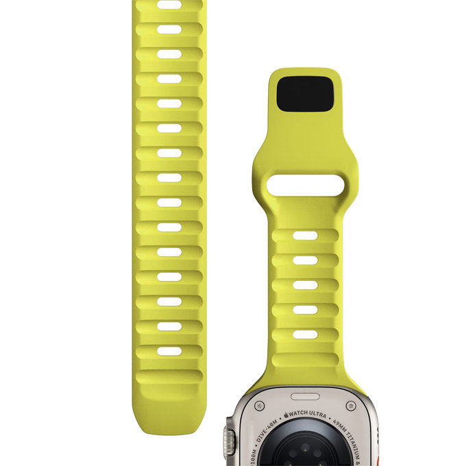 FixPremium - Športni silikonski pas za Apple Watch (42, 44, 45 in 49mm), tartrazin