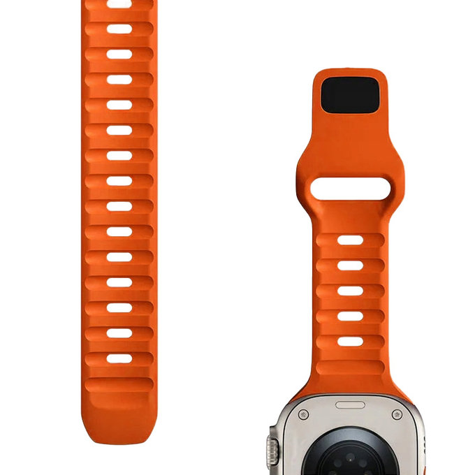 FixPremium - Športni silikonski pas za Apple Watch (42, 44, 45 in 49mm), oranžen