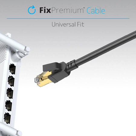 FixPremium - Omrežni Kabel - RJ45 / RJ45 (1m), črn