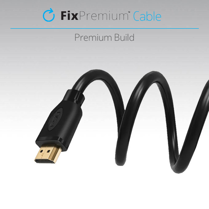 FixPremium - HDMI / HDMI kabel, HDMI 2.0 (1m), črn