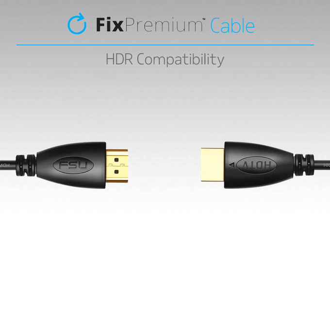 FixPremium - HDMI / HDMI kabel, HDMI 2.0 (1m), črn