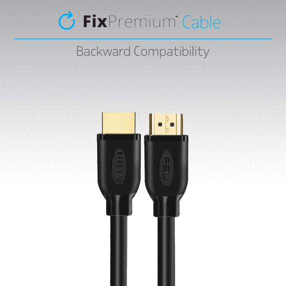 FixPremium - HDMI / HDMI kabel, HDMI 2.0 (1m), črn