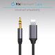 FixPremium - Lightning / Jack 3,5mm kabel (1 m), črn