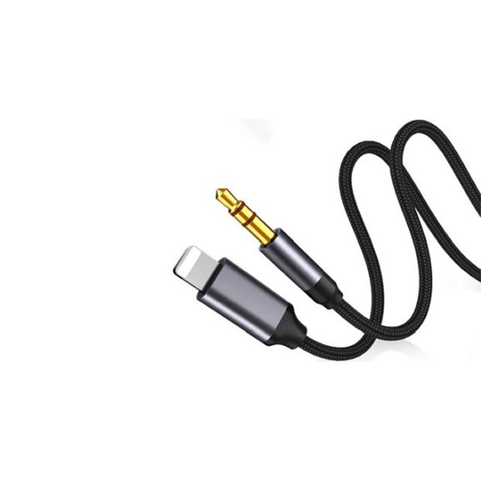 FixPremium - Lightning / Jack 3,5mm kabel (1 m), črn