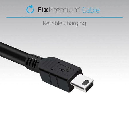 FixPremium - Mini-USB / USB kabel (1m), črn