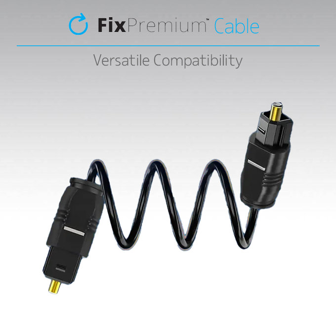FixPremium - Avdio optični kabel (1m), črn