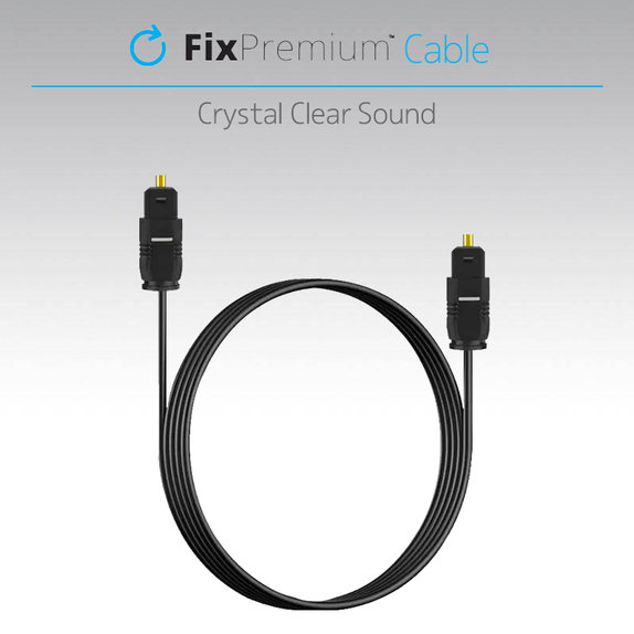 FixPremium - Avdio optični kabel (1m), črn