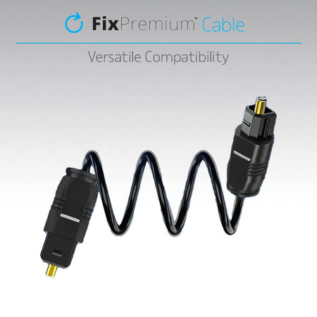 FixPremium - Avdio optični kabel (2m), črn