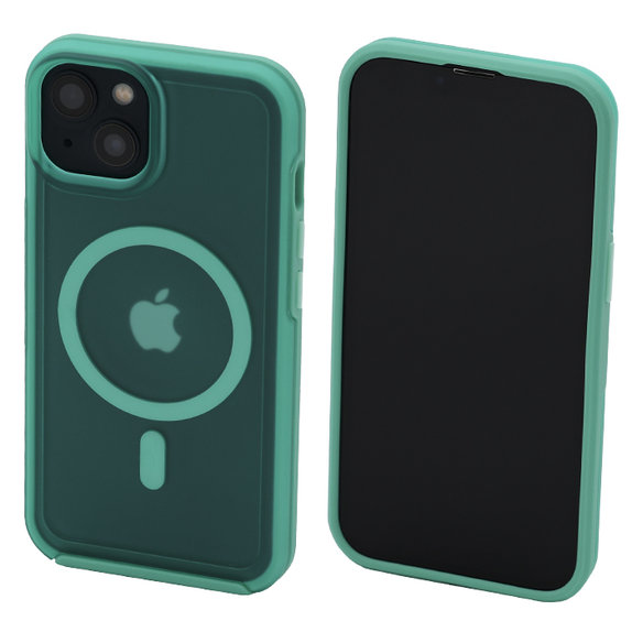 FixPremium - Ovitek Clear z MagSafe za iPhone 14, mint blue
