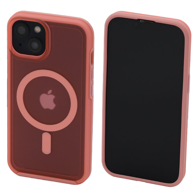 FixPremium - Ovitek Clear z MagSafe za iPhone 13, peach pink