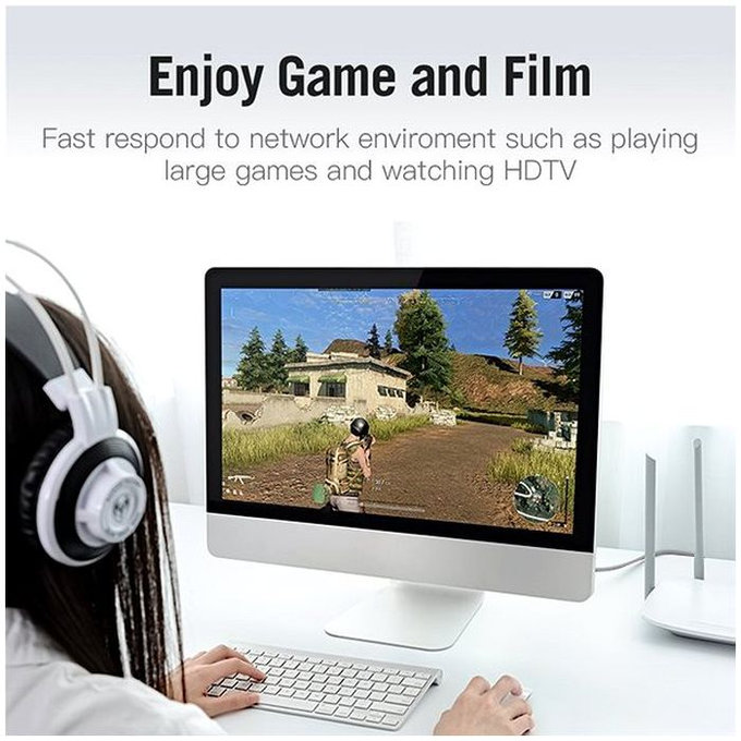 Vention - Omrežni Kabel - RJ45 / RJ45 (10m), črna