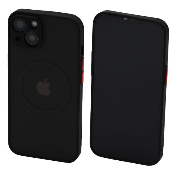 FixPremium - Ovitek Matte z MagSafe za iPhone 13 a 14, črna