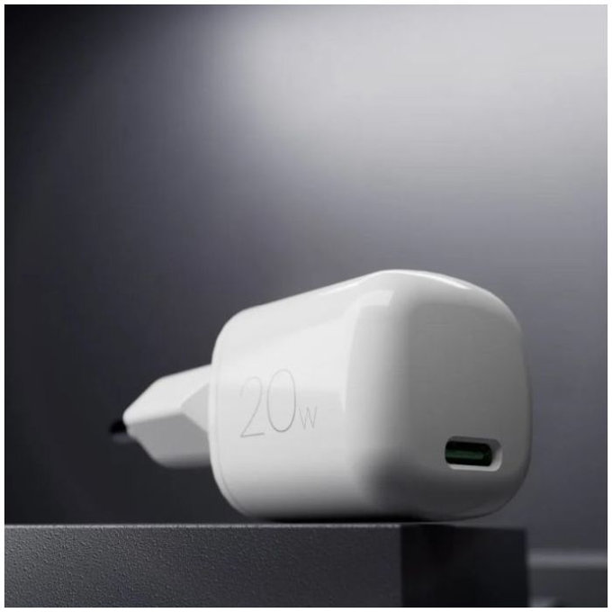 PURO - Polnilni adapter MiniPro USB-C, GaN, 20W, bela