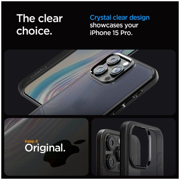 Spigen - Ovitek Ultra Hybrid za iPhone 15 Pro, Frost Black