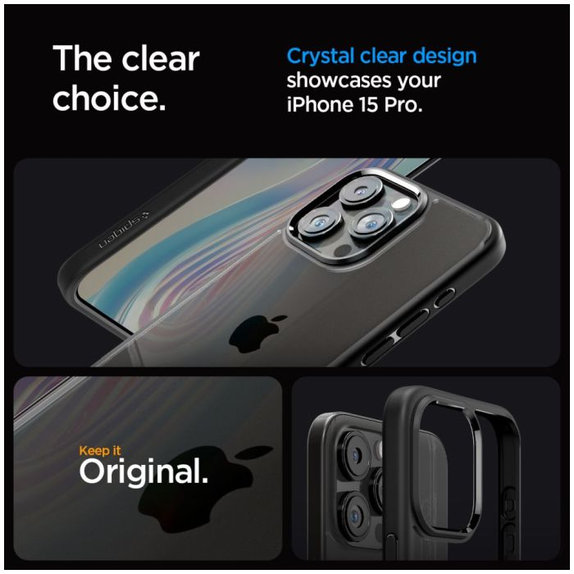 Spigen - Ovitek Ultra Hybrid za iPhone 15 Pro, Matte Black