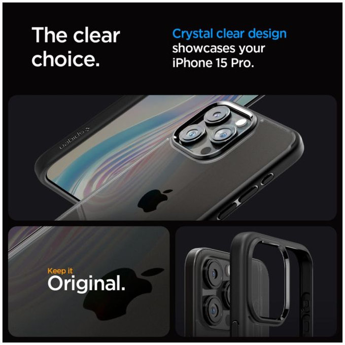 Spigen - Ovitek Ultra Hybrid za iPhone 15 Pro, Matte Black