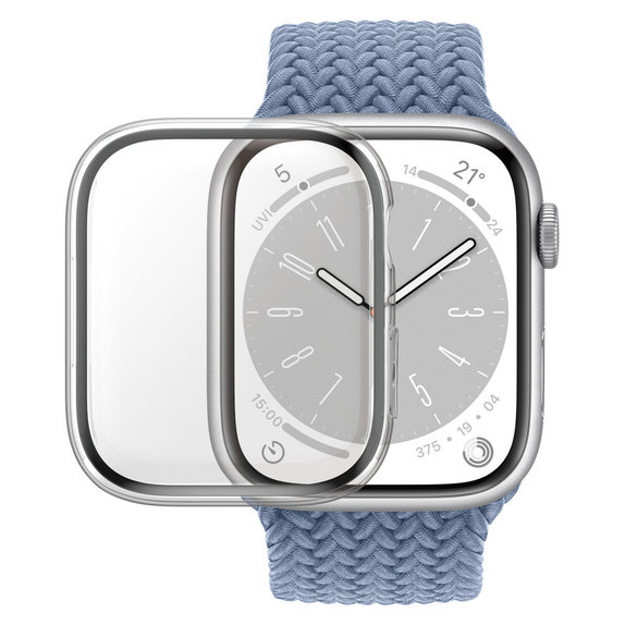 Kaljeno steklo Full Body D3O za Apple Watch 9/8/7 41 mm, Prozorna, PanzerGlass