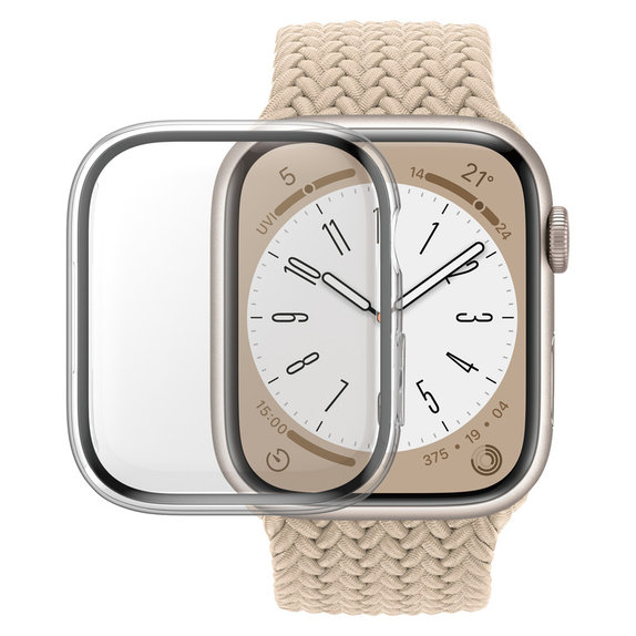 Kaljeno steklo Full Body D3O za Apple Watch 9/8/7 45 mm, Prozorna, PanzerGlass