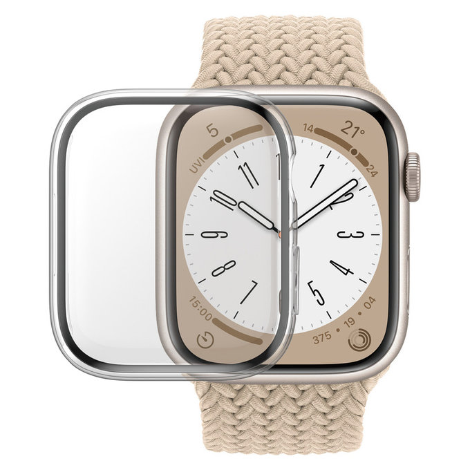 Kaljeno steklo Full Body D3O za Apple Watch 9/8/7 45 mm, Prozorna, PanzerGlass