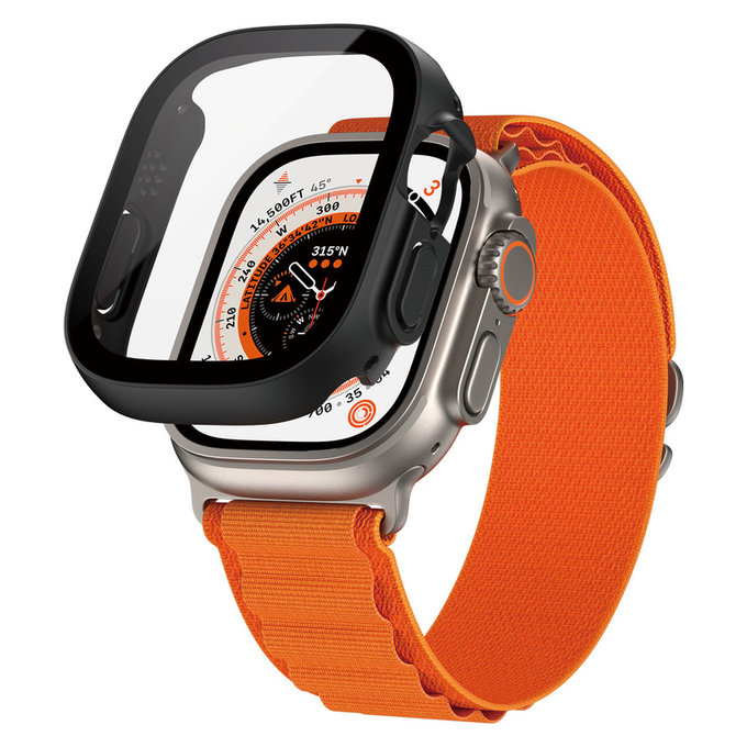 Kaljeno steklo Full Body D3O za Apple Watch Ultra/Ultra 2, Črna, PanzerGlass