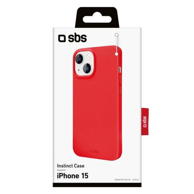 SBS - Ovitek Instinct za iPhone 15, rdeča