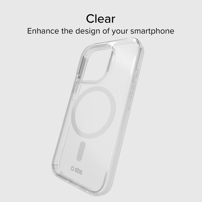 SBS - Puzdro Light Mag kompatibilné s MagSafe pre iPhone 15 Pro, transparent