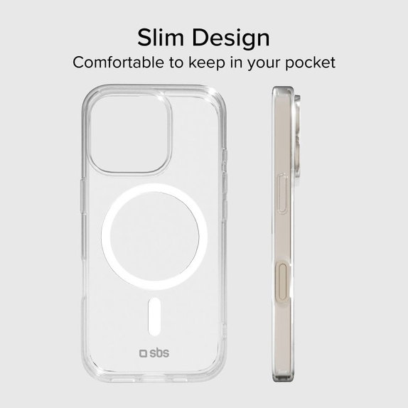 SBS - Puzdro Light Mag kompatibilné s MagSafe pre iPhone 15 Pro, transparent
