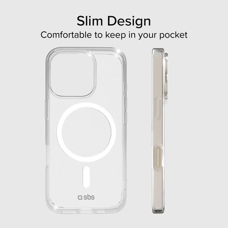 SBS - Puzdro Light Mag kompatibilné s MagSafe pre iPhone 15 Pro, transparent