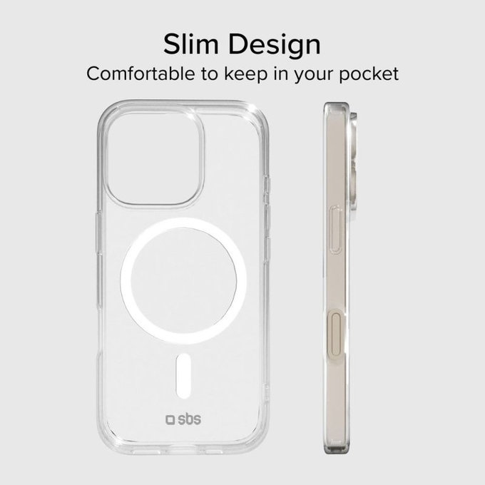 SBS - Puzdro Light Mag kompatibilné s MagSafe pre iPhone 15 Pro Max, transparent