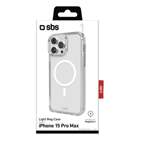 SBS - Puzdro Light Mag kompatibilné s MagSafe pre iPhone 15 Pro Max, transparent