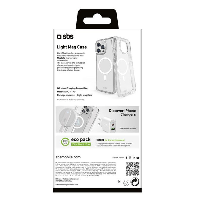 SBS - Puzdro Light Mag kompatibilné s MagSafe pre iPhone 15 Pro Max, transparent