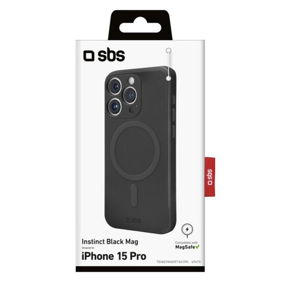 SBS - Ovitek Instinct z MagSafe za iPhone 15 Pro, črna