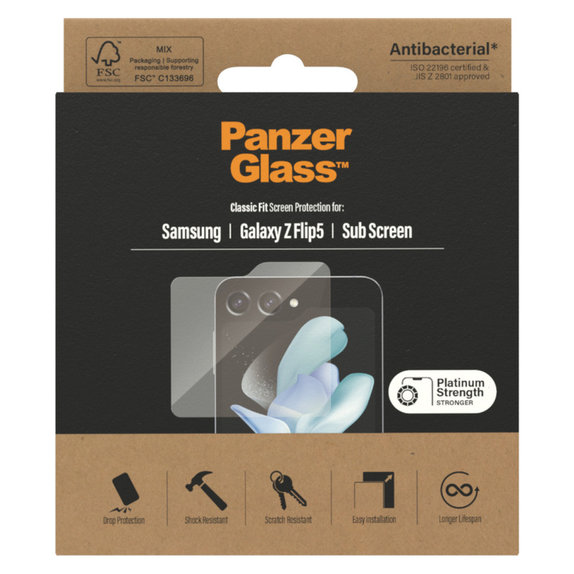 Kaljeno steklo AB za Samsung Galaxy Z Flip5 5G, Prozorna, PanzerGlass
