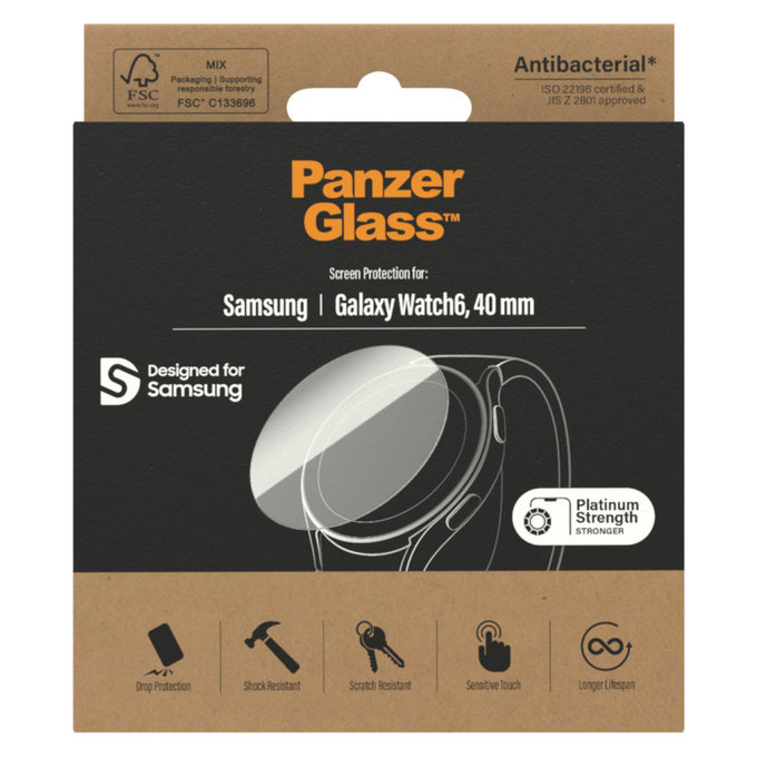 Kaljeno steklo Flat Glass AB za Samsung Galaxy Watch6 40 mm, Prozorna, PanzerGlass