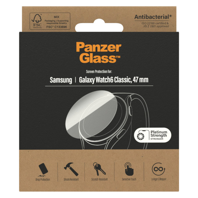 Kaljeno steklo Flat Glass AB za Samsung Galaxy Watch6 47 mm, Prozorna, PanzerGlass