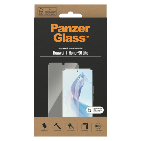 Kaljeno steklo UWF za Honor 90 Lite, Prozorna, PanzerGlass