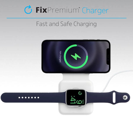 FixPremium - MagSafe Duo for iPhone in Apple Watch, bela