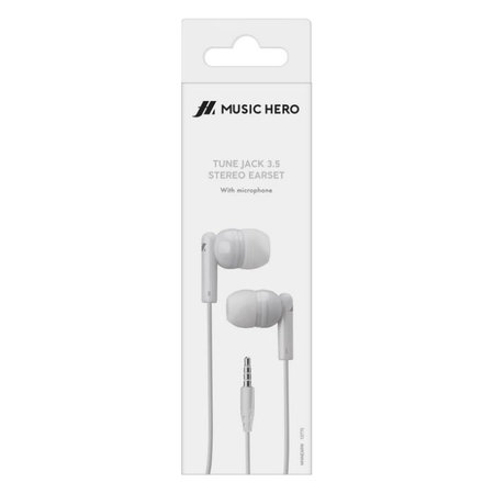Music Hero - Stereo Slušalke Tune, Jack 3.5mm, bela