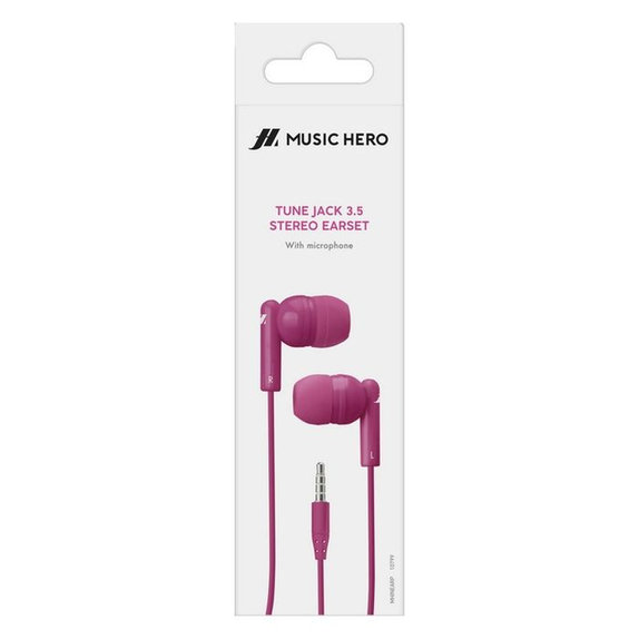Music Hero - Stereo Slušalke Tune, Jack 3.5mm, roza
